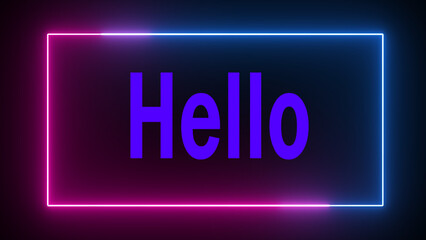 neon text on black background