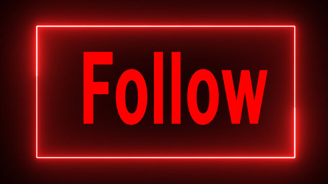 Follow text on black background