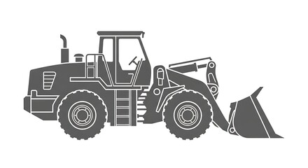 Naklejka premium Stock vector illustration of front loader construction machinery equipment for building site