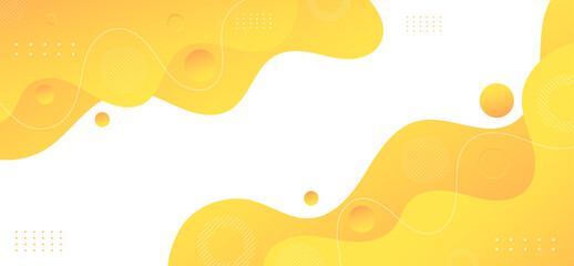 Blue and yellow fluid abstract background with curved flowing shapes.