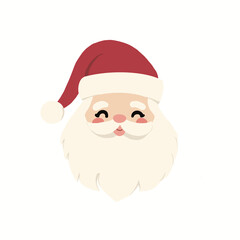 Cute Santa Claus face. Modern flat design Christmas illustration
