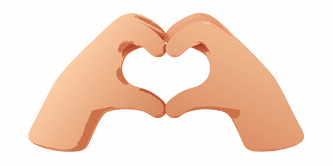 Obraz premium Two hands forming a perfect heart shape against a white background symbolizing love and connection