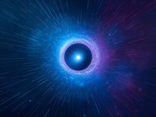 Enter a cosmic portal with vibrant light streaks and ethereal energy flow