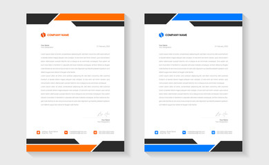 Modern Creative & Clean business style letterhead bundle of your corporate project design. Set to print. modern business letterhead in abstract design. Elegant template of creative letterhead. A4
