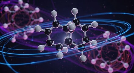 Molecular Realm: A visually captivating illustration of molecular structures, showcasing intricate connections and vibrant colors, representing the unseen world of scientific discovery.