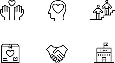 Set of charity and donation icons