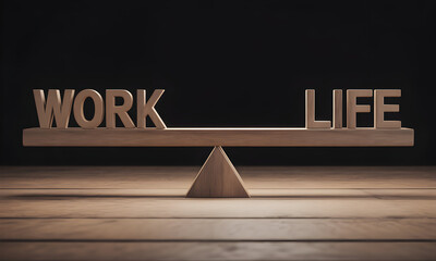 Achieve perfect work life balance with this motivational concept, illustrating equilibrium and harmony, find your ideal lifestyle with this balance beam