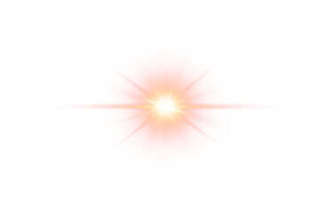 Bright Pink Radiant Starburst Glow on Transparent Background