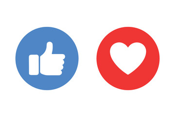 Thumbs and heart icon. Social media vector icon. Like buttons ready for websites and mobile apps. Vector illustration