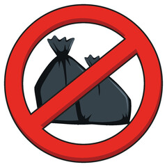 No Garbage Bags Allowed Vector Sign