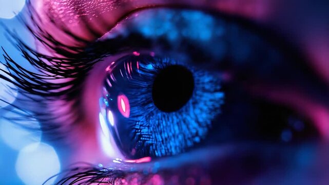 Human eye observing digital metaverse data - Powered by Adobe