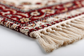 Islamic prayer rug isolated on white background