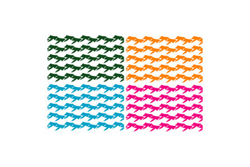Colorful Vector Houndstooth Pattern Collection: Green Orange Blue Pink Fabric Design