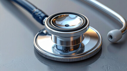 Stethoscope with metallic details — healthcare and medical concept.
