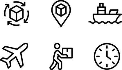 Set of logistics and delivery icons