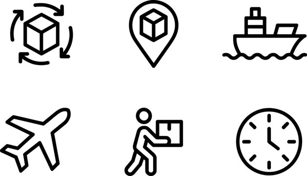 Set of logistics and delivery icons - Powered by Adobe