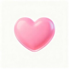 Obraz premium Pink heart shape on white background