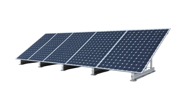 Array of solar panels, harnessing sunlight for renewable energy production