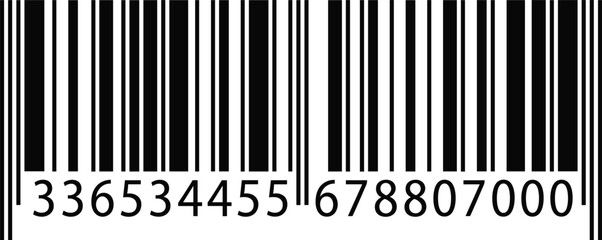 Barcode vector with numeric code for product identification  