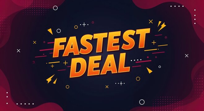 Fastest Deal: An eye-catching advertisement emphasizing speed, efficiency and rapid transaction, set against a dynamic backdrop, designed to grab attention