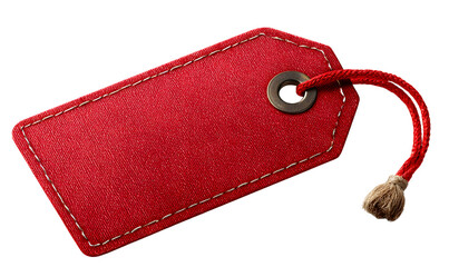 Red tag on white background