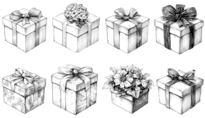 gift box line art style vector eps 10