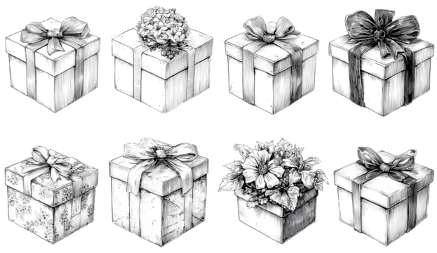 gift box line art style vector eps 10