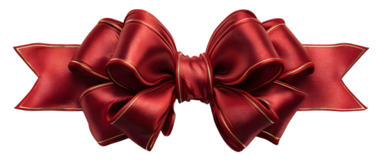 Red ribbon and bow realistic illustration