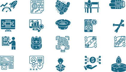 Versatile icon set for digital design and applications