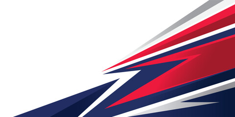 Modern Sporty Abstract Background with Dynamic Blue, Red, and Grey Angular Shapes, High-Speed Racing Lines, and Futuristic Geometric Elements for Decals, Wraps, Posters, n High-Energy Graphic Designs.