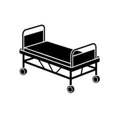 Medical patient hospital bed gurney icon for health facilities