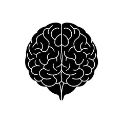 Human brain simple black icon representing intelligence and mind