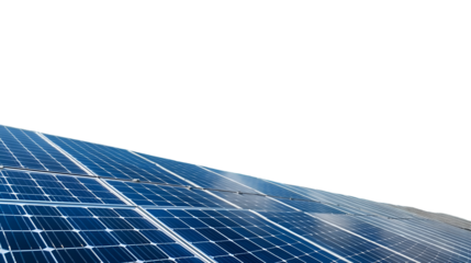 Solar panel array on transparent background, capturing clean energy from the sun for sustainable power generation