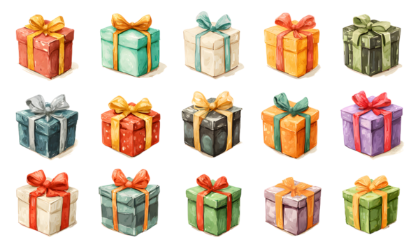Gift box vector cartoon set icon. Illustration of isolated cartoon icon gift box with ribbon. Vector illustration set christmas present.