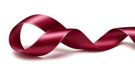 Elegant burgundy ribbon, creating a loop