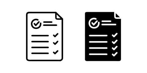 Report Card outline and pictogram Icon for Education, Student Grades, and Academic Records
