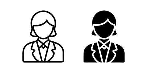 Principal outline and pictogram Icon for School Leadership, Education, and Administration Design