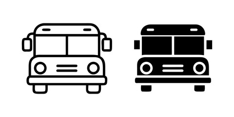 School Bus outline and pictogram Icon for Transportation, Education, and Student Travel Design