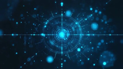 Digital target interface displaying glowing data connection network - Powered by Adobe