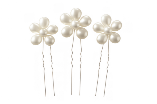 Pearl flower hair pins for wedding bride hairstyle