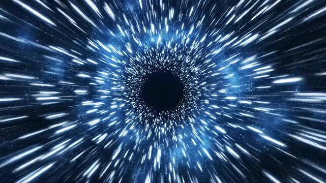 Experience the thrill of warp speed travel through an intergalactic cosmic wormhole, perfect for sci-fi projects and futuristic visions