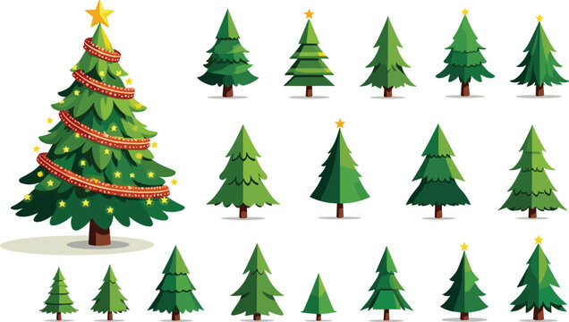 Christmas trees collection for holiday designs
