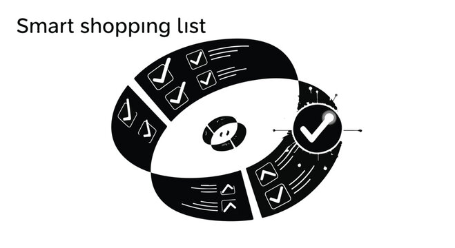 Modern digital shopping list on a smart device, representing efficient planning.