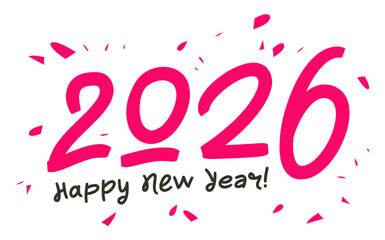 Happy New Year 2026. Big numbers 2026 - fashionable lettering. A holiday greeting poster or postcard. A vector element