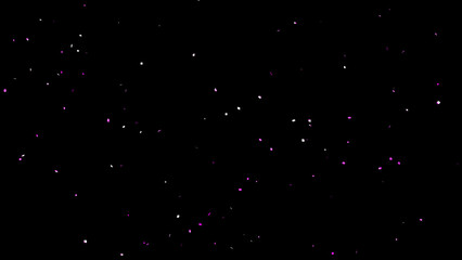 Glittering confetti illustration on black background