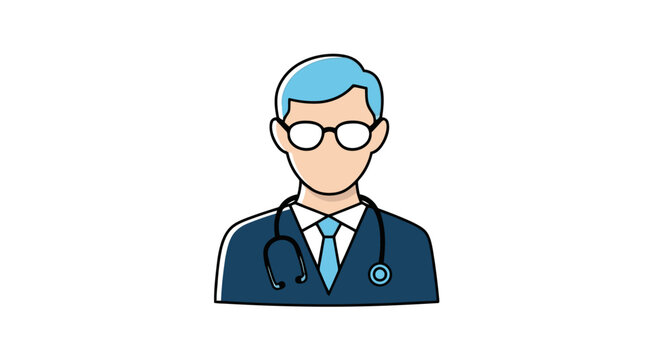 Male Doctor Avatar Icon with Glasses - Powered by Adobe
