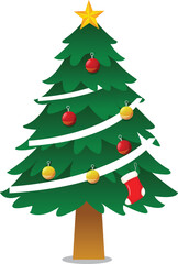 Realstic chirstmas tree decoration vector