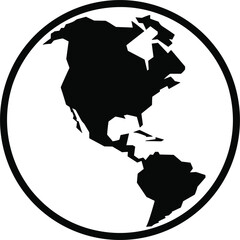 Black silhouette of the Earth with North and South America visible globe world