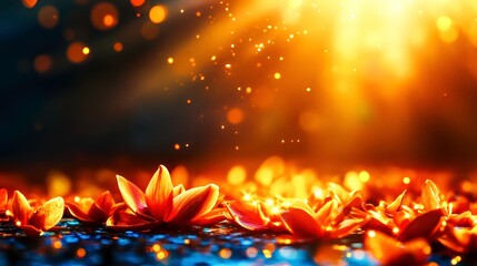 Gentle Glow of Orange Blossoms in a Dreamy Sunlit Atmosphere