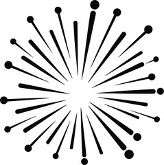Explosion Starburst Radial Lines Bursting Outward with Dots vector illustration